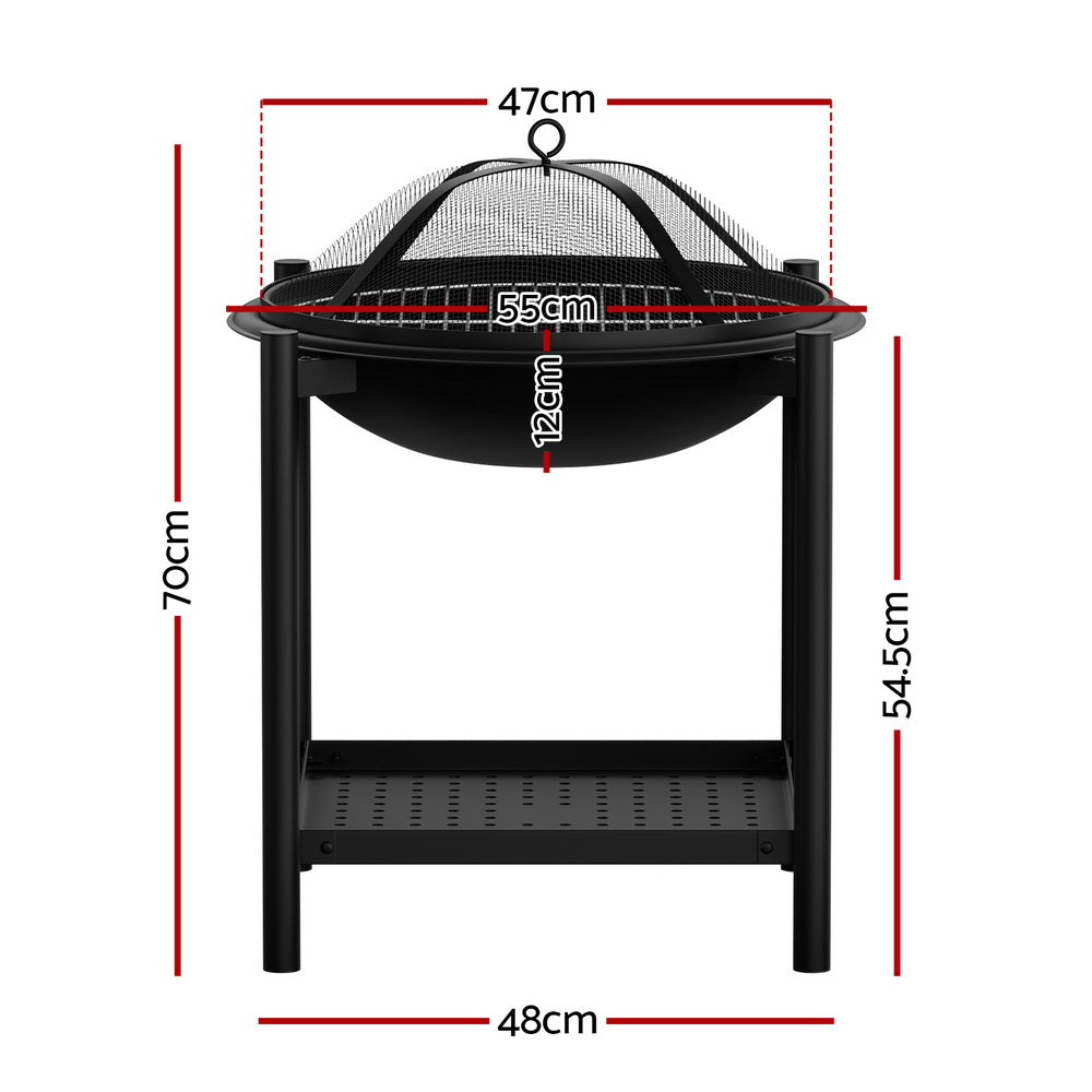 Marlook Fire Pit BBQ Grill 2-in-1 Outdoor