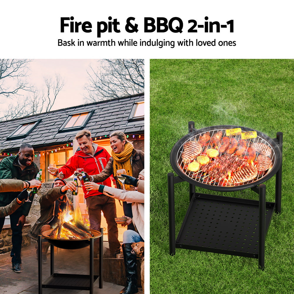 Marlook Fire Pit BBQ Grill 2-in-1 Outdoor