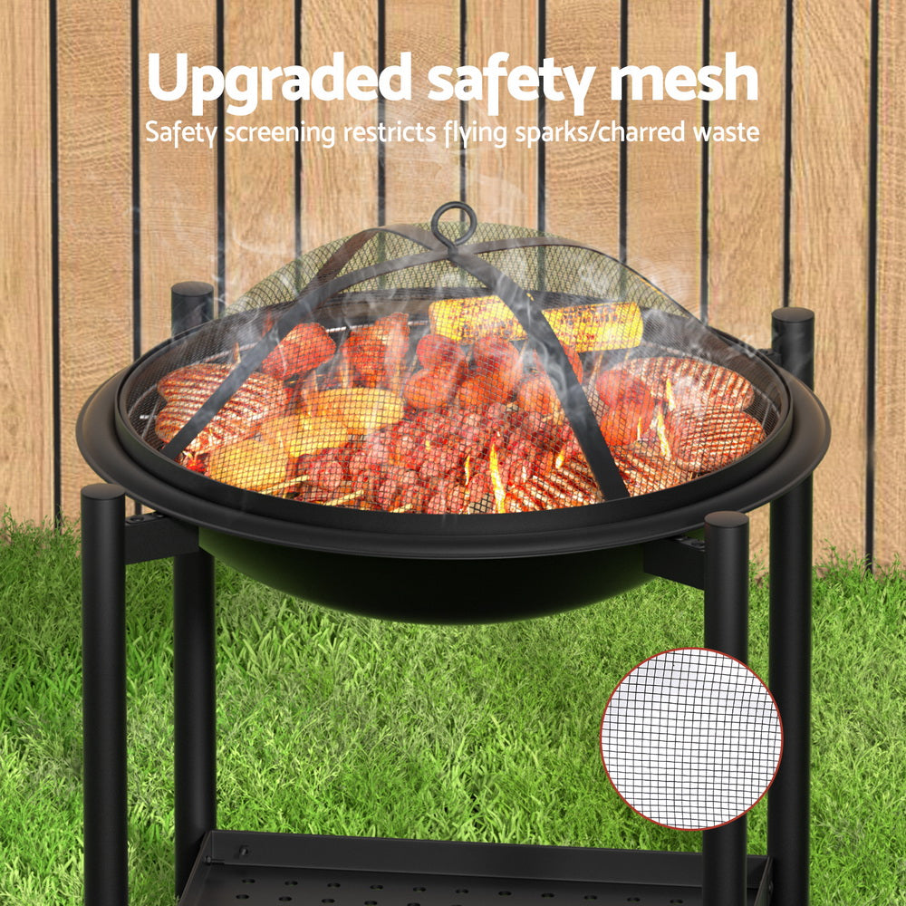 Marlook Fire Pit BBQ Grill 2-in-1 Outdoor