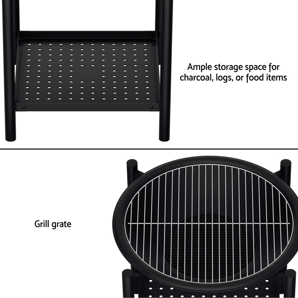 Marlook Fire Pit BBQ Grill 2-in-1 Outdoor
