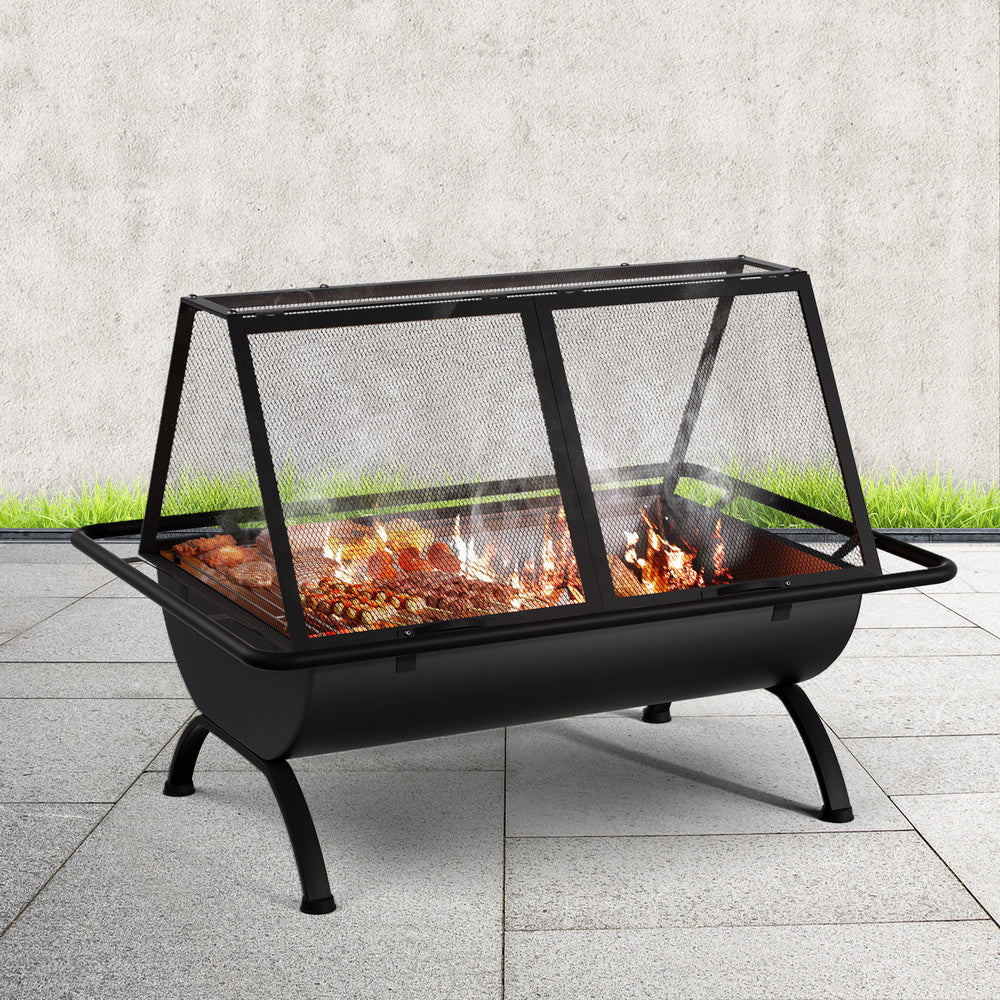 Marlook Fire Pit BBQ Grill Outdoor Fireplace Steel