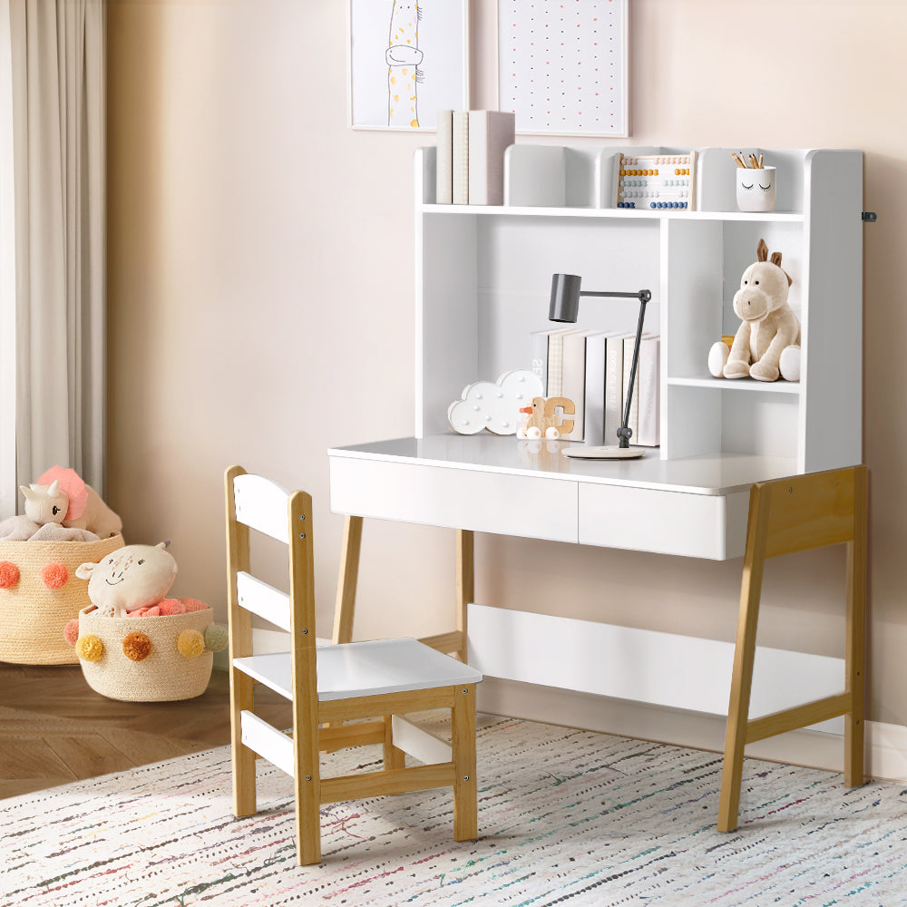 Marlook 2PCS Kids Table and Chairs Set Study Activity Toys Storage Desk Drawer