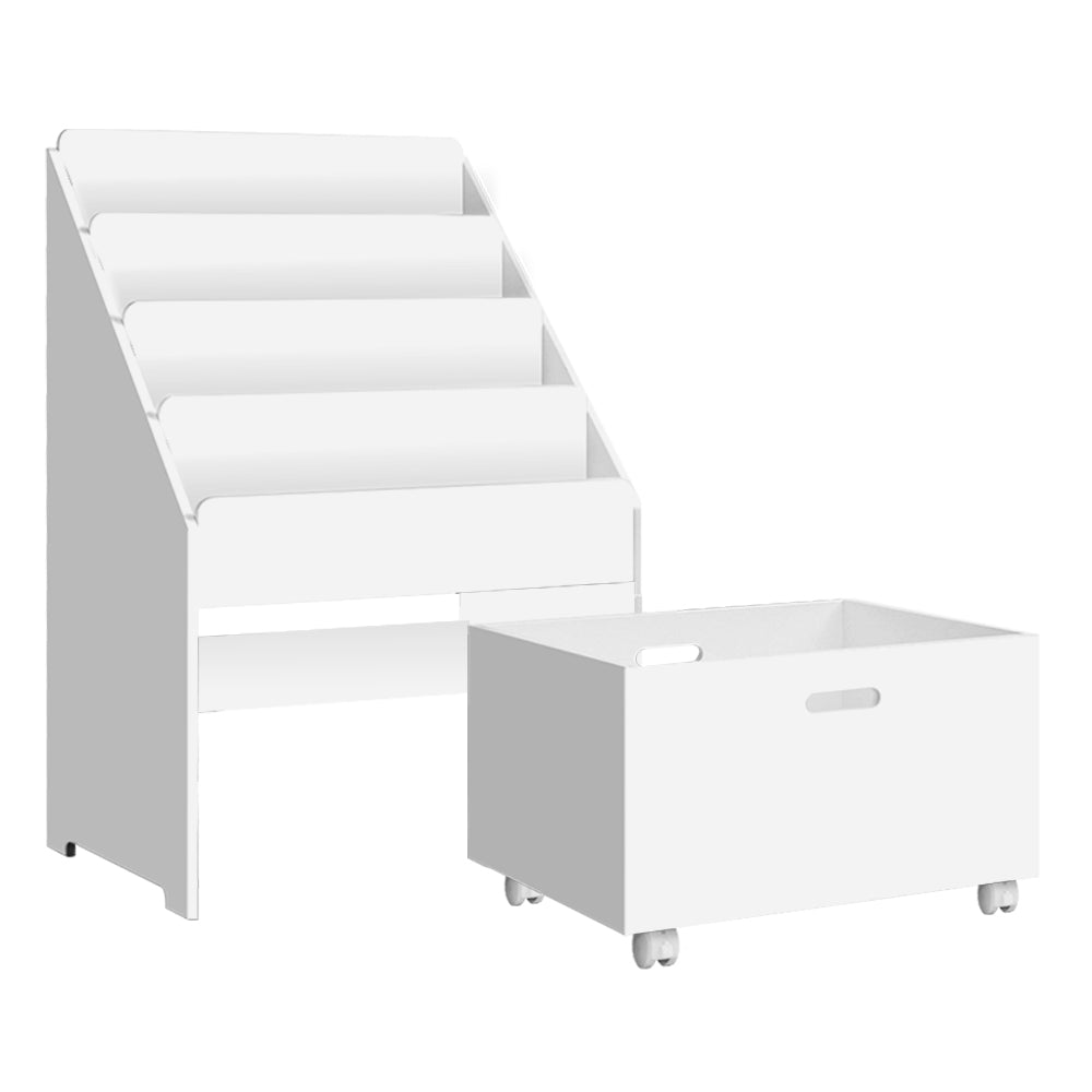 Marlook 4 Tiers Kids Bookshelf Storage Organiser Children Bookcase Drawers Display