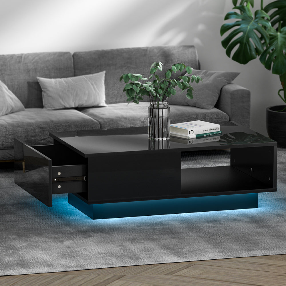 Marlook Coffee Table Led Lights Black