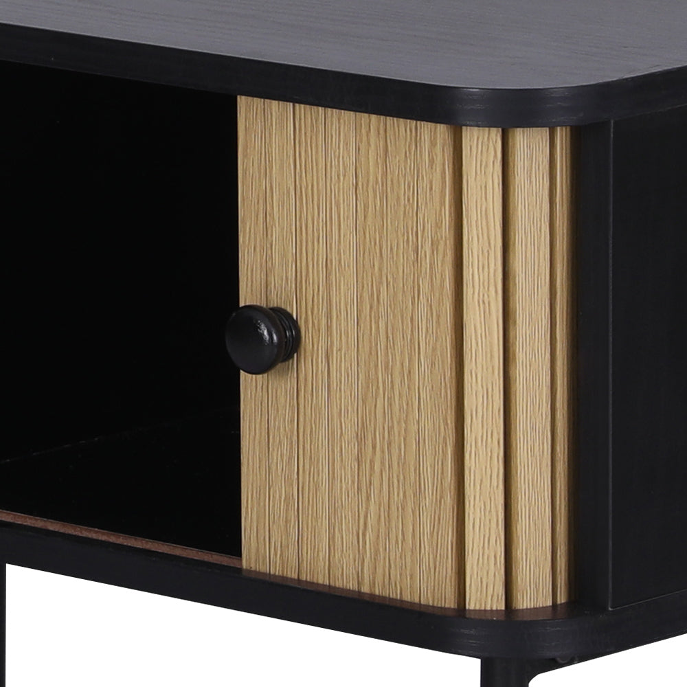 Marlook Coffee Table Sliding Drawer Door Black Boris