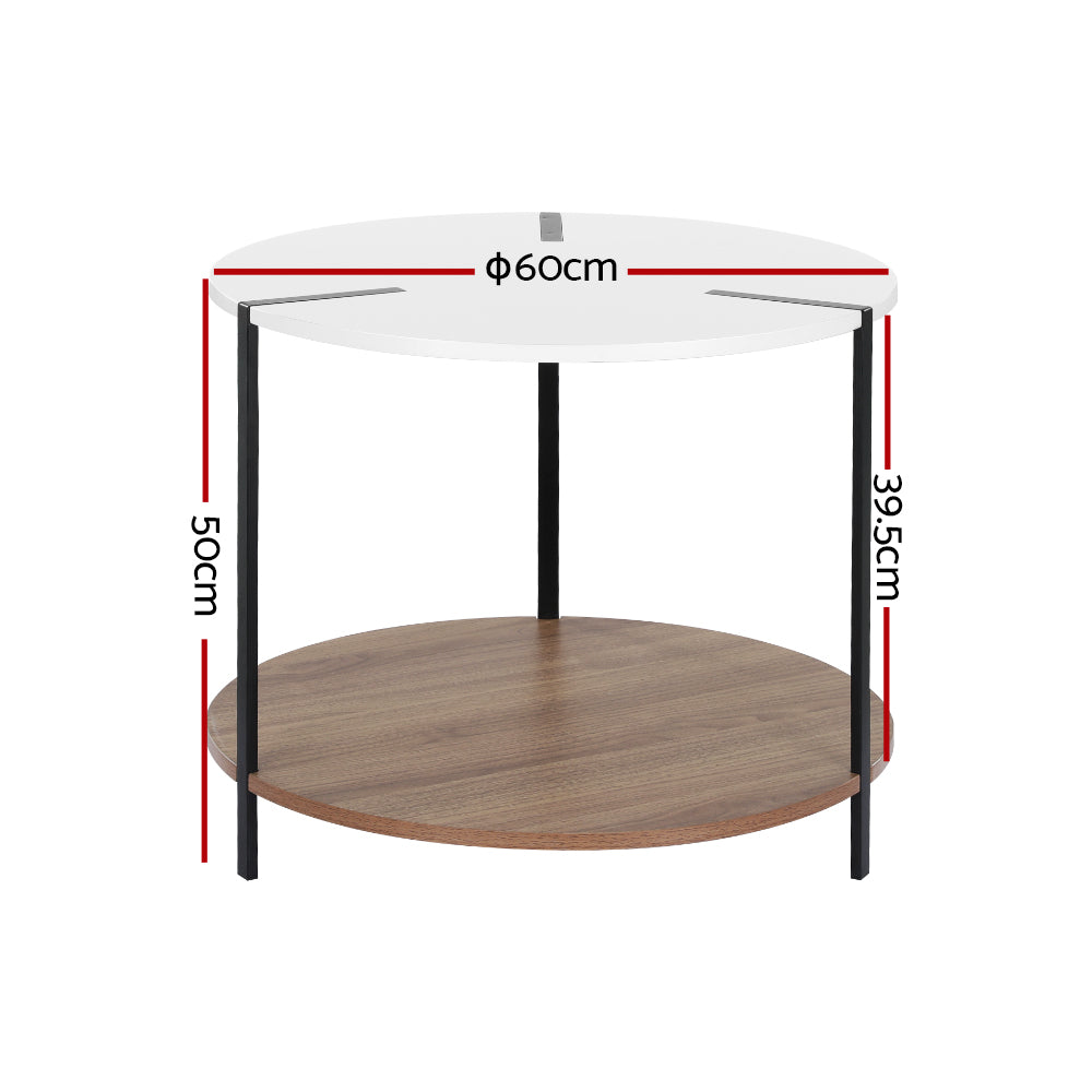 Marlook Coffee Table Side Table Round White Cedric