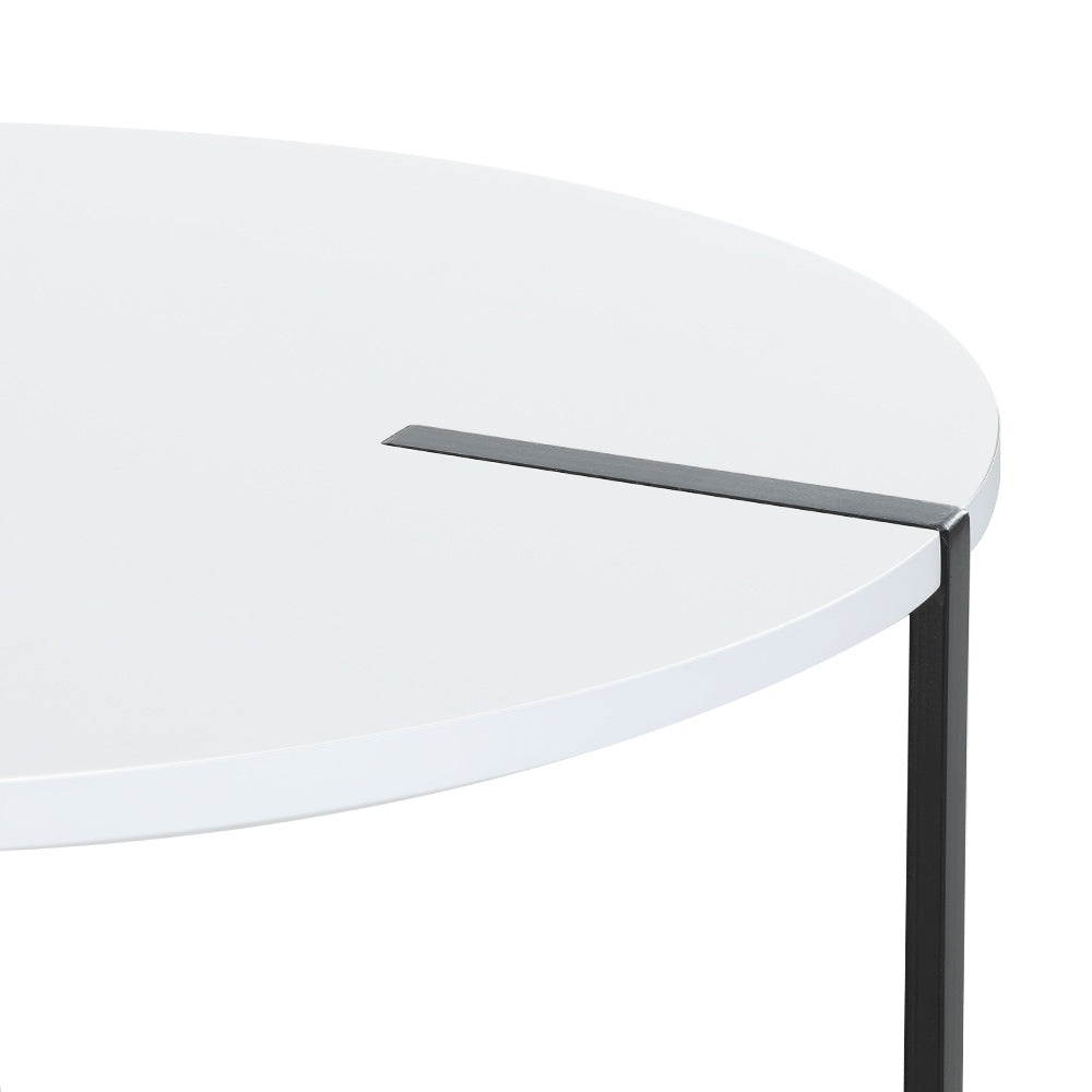 Marlook Coffee Table Side Table Round White Cedric