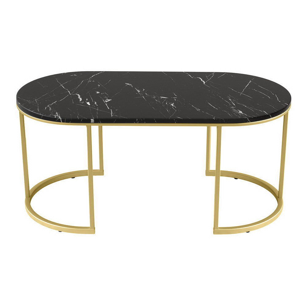 Marlook Coffee Table Marble Effect Black