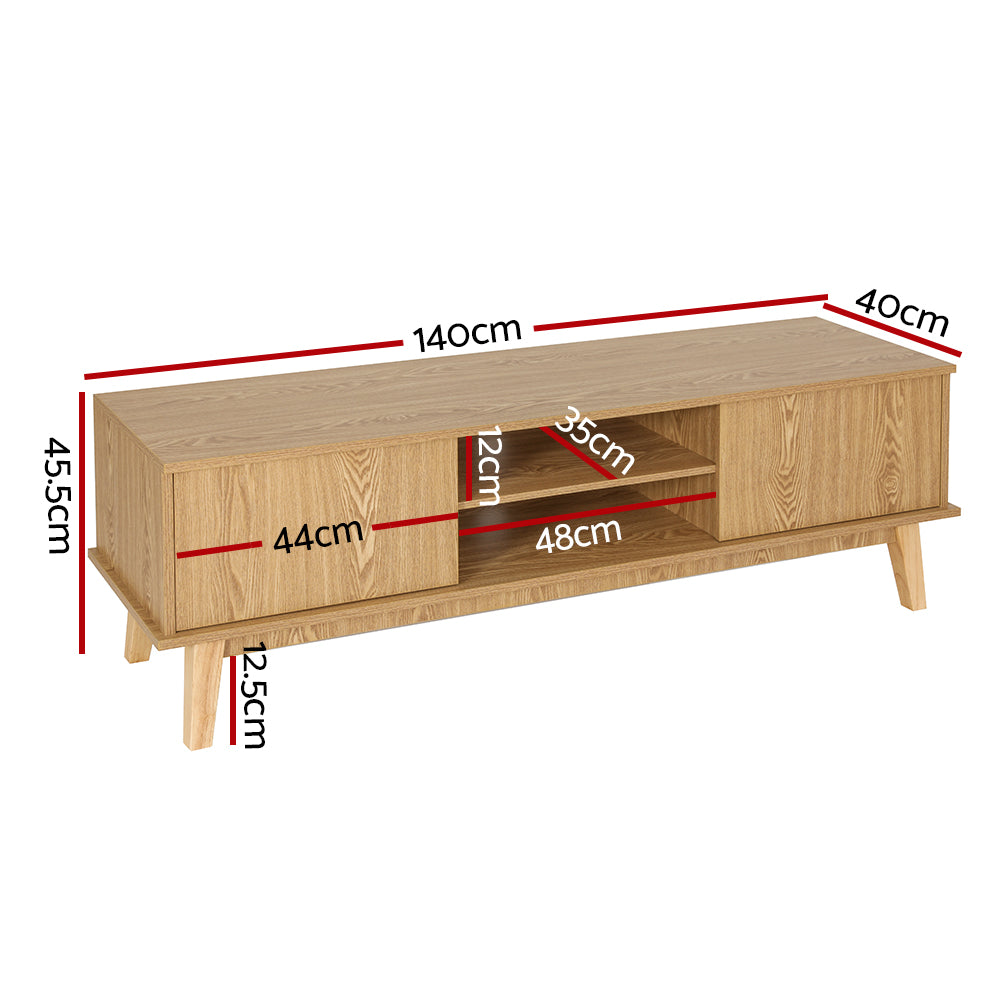 Marlook TV Cabinet Entertainment Unit Stand Storage Shelves TV Unit 140CM