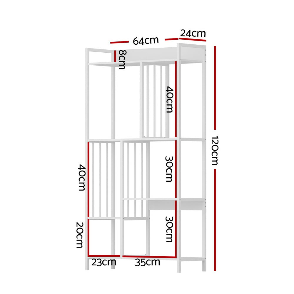 Marlook Bookshelf Display Shelves 5 Tiers 120cm White