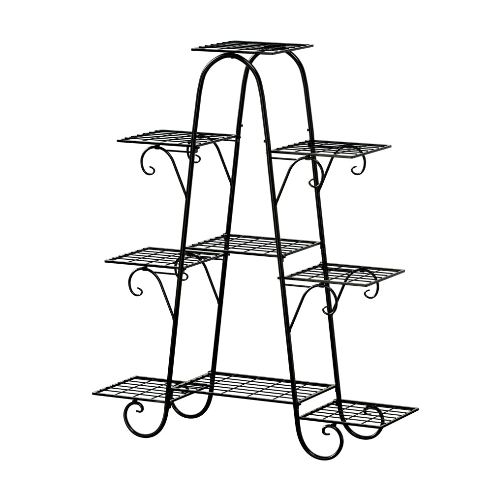 Marlook Plant Stand 9 Tier Metal Flower Pot Shelf Black