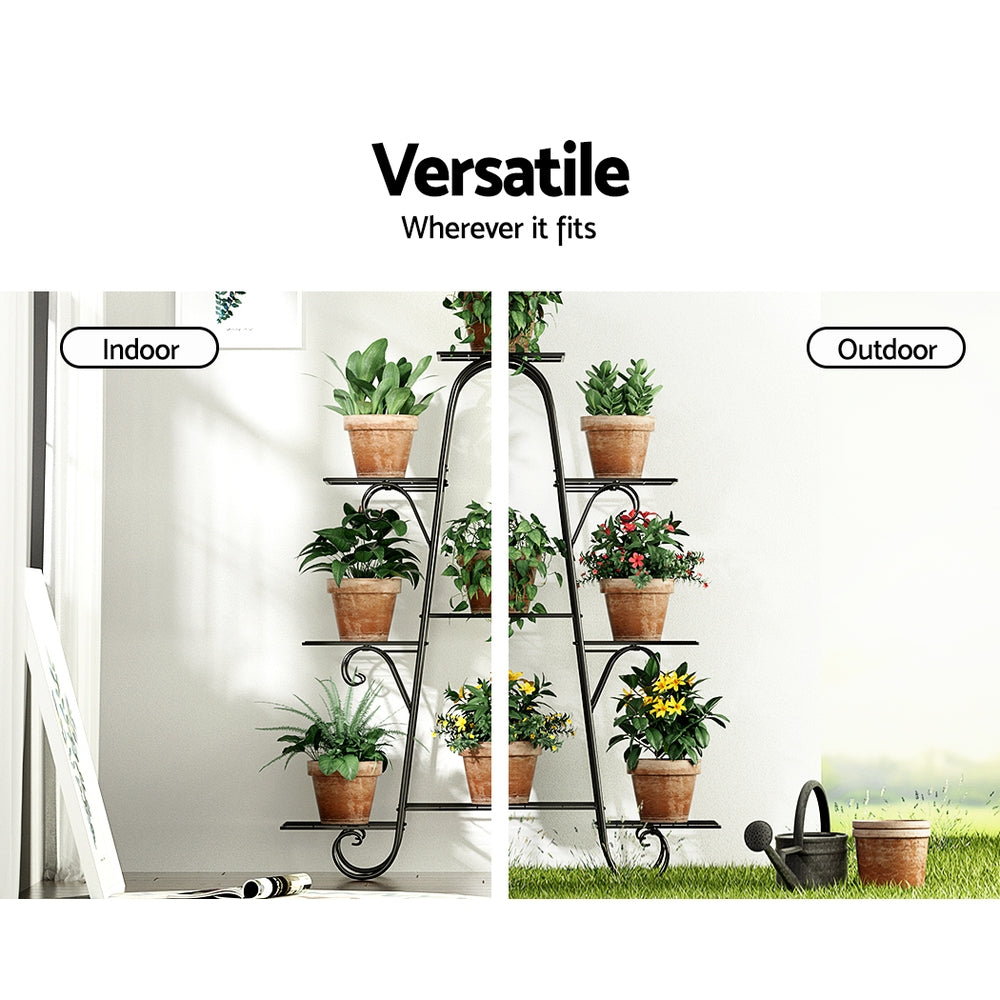 Marlook Plant Stand 9 Tier Metal Flower Pot Shelf Black
