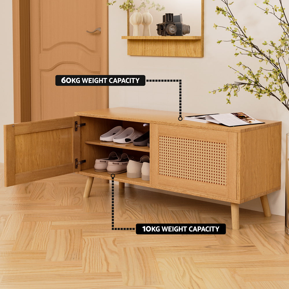 Marlook Shoe Rack Bench Up to 10 Pairs Rattan Starlyn