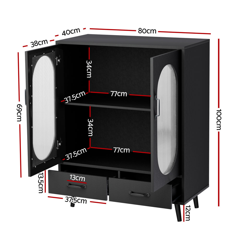 Marlook Buffet Sideboard Double Doors - Black