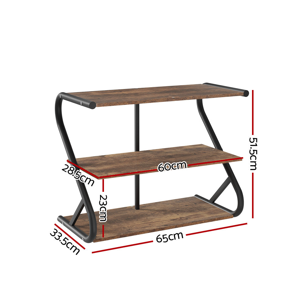 Marlook Shoe Rack Cabinet Shoe Storage Stand 3 Tiers Black