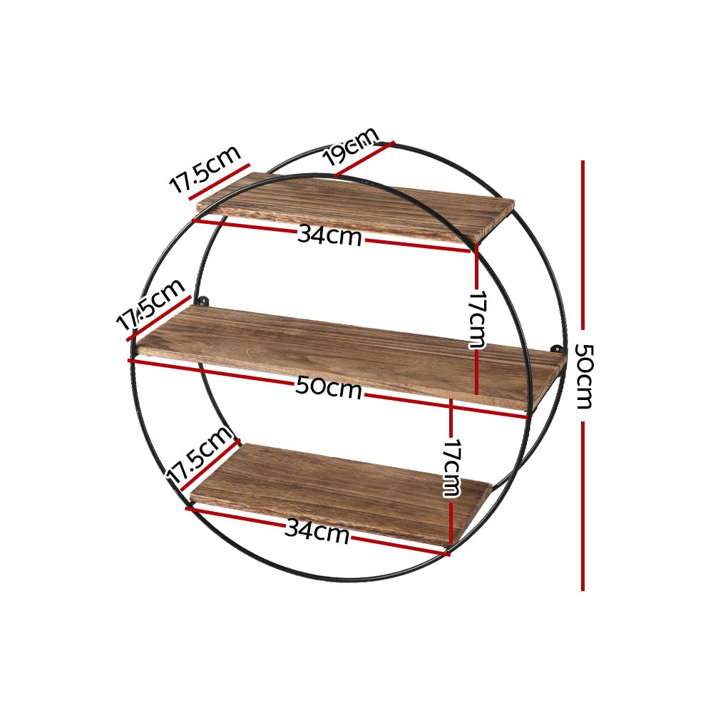 Marlook Floating Wall Shelf Round 3-Tier