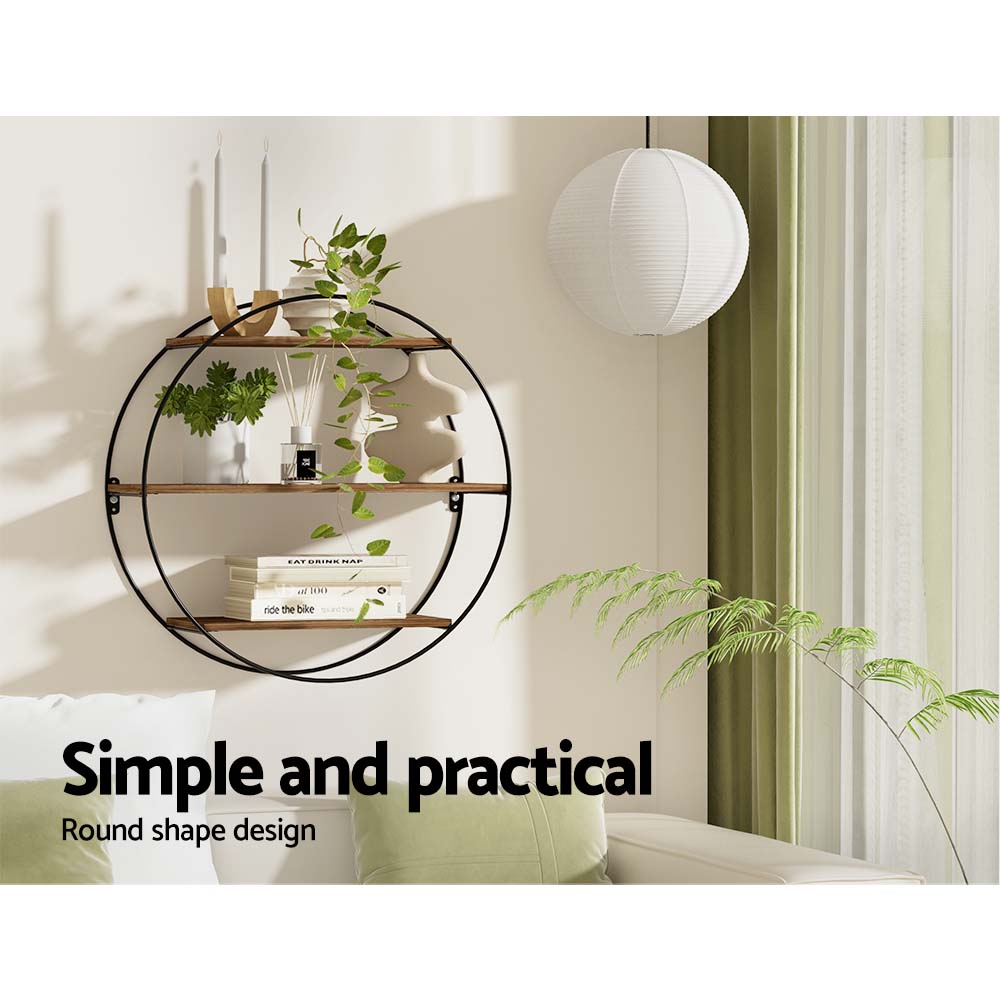Marlook Floating Wall Shelf Round 3-Tier