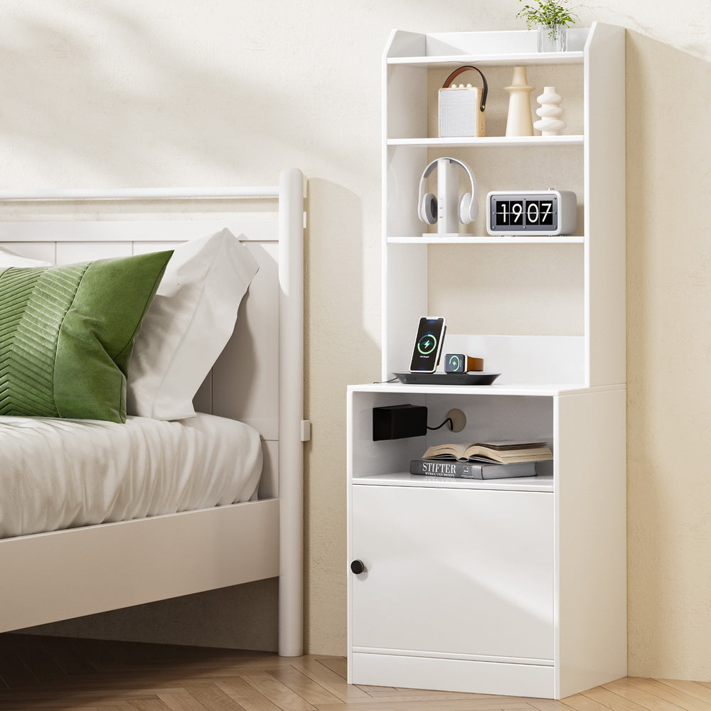 Marlook Bedside Table Nightstand Charging Station