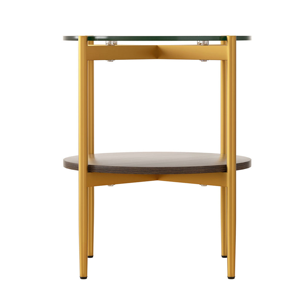 Marlook Coffee Table 45CM Round Tempered Glass Carol
