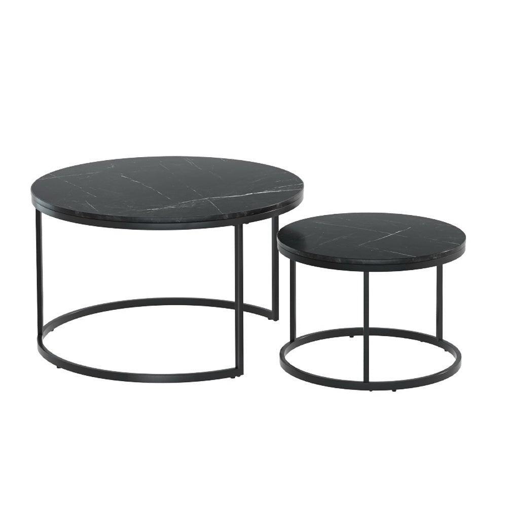 Marlook Nesting Coffee Table Set of 2 Marble Effect Tika