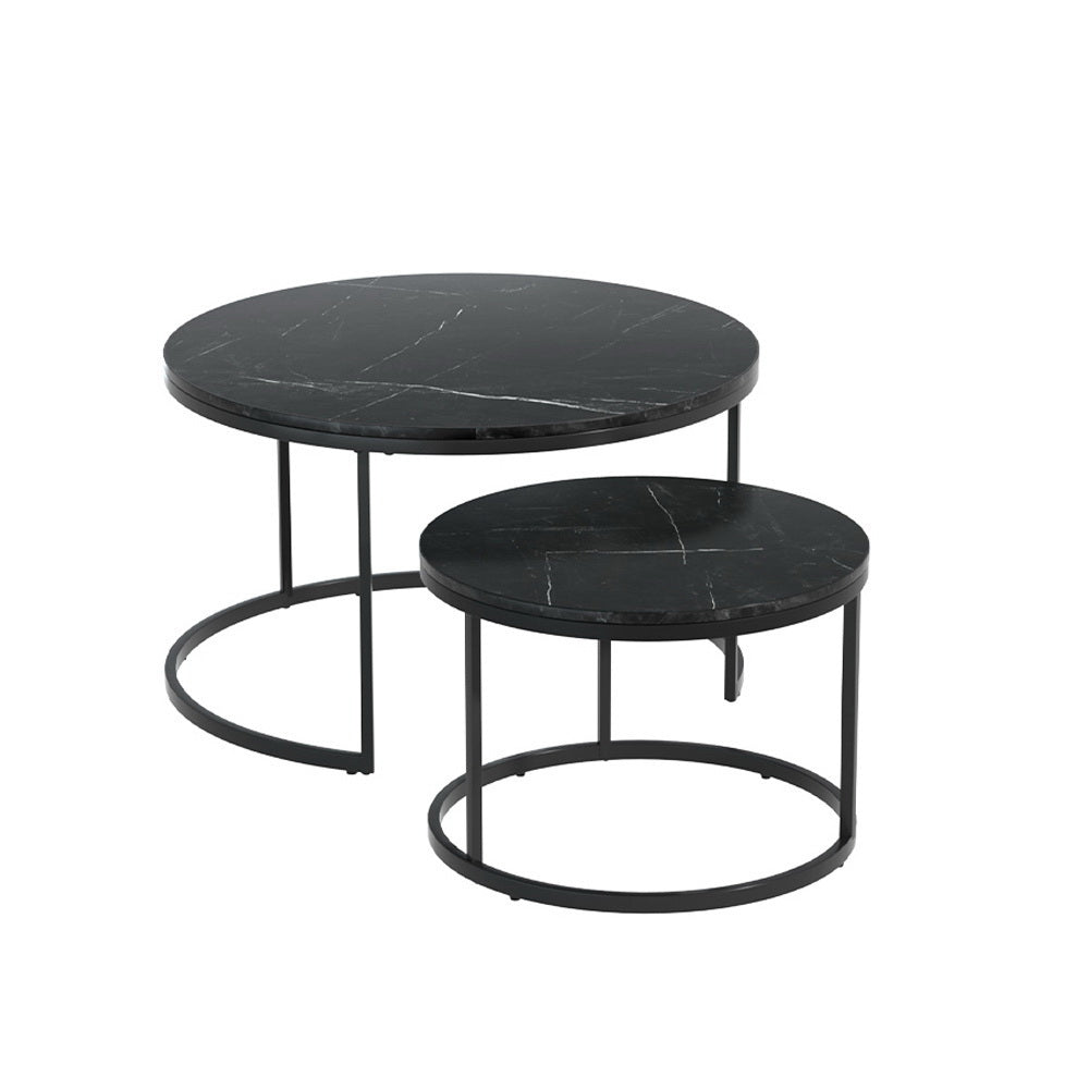 Marlook Nesting Coffee Table Set of 2 Marble Effect Tika