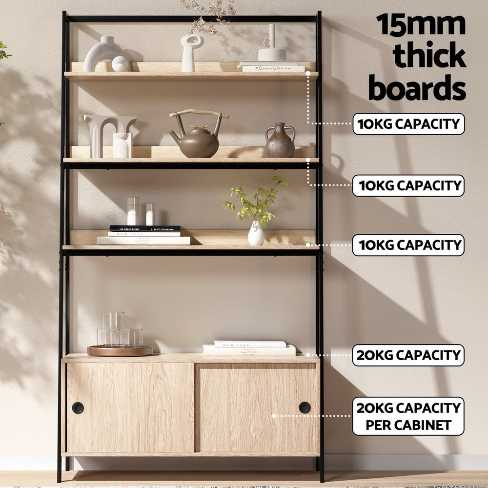 Marlook Bookshelf 5 Tier Cube Cabinet MIRA Oak