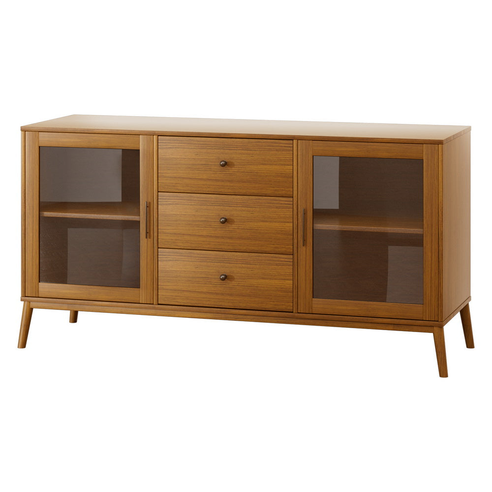 Marlook Buffet Sideboard Glass Doors - Oak
