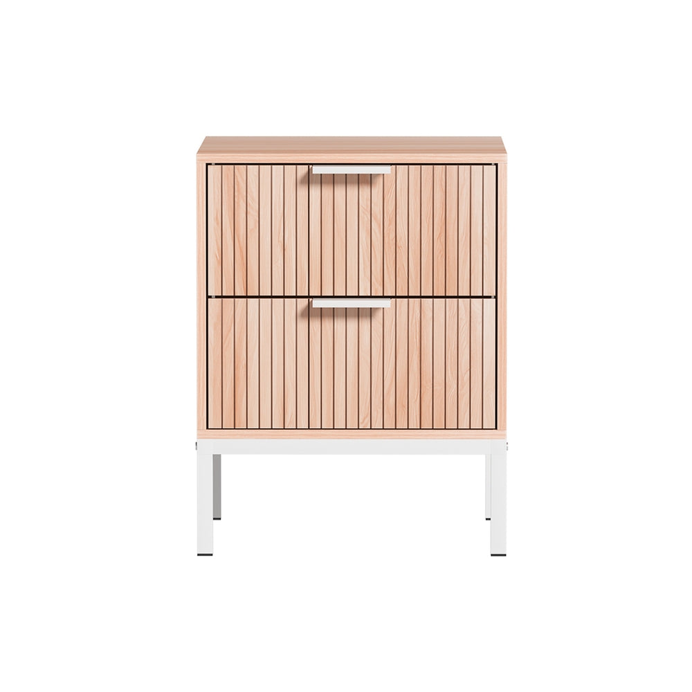 Marlook Bedside Table Drawers Side End Table Storage Cabinet Nightstand Pine LURA