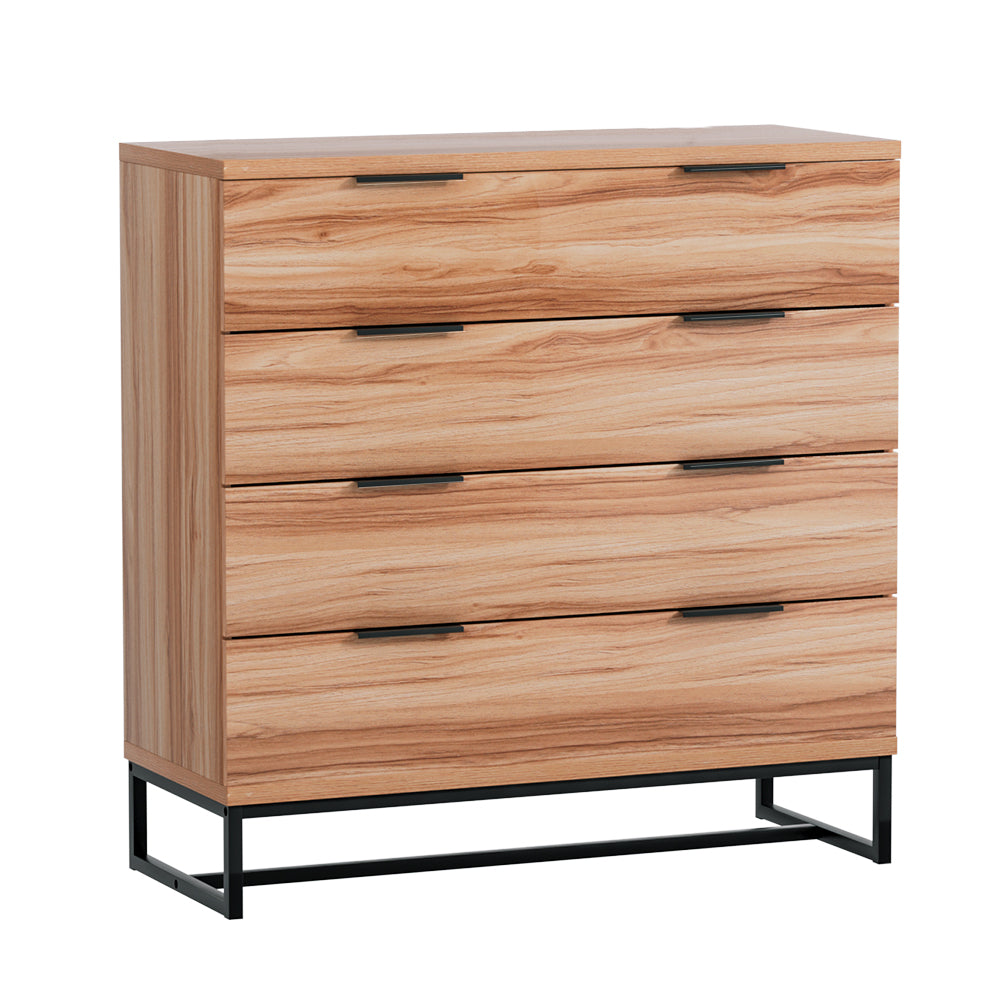 Marlook 4 Chest of Drawers Cabinet Dresser Table Tallboy Storage Bedroom Rust Oak