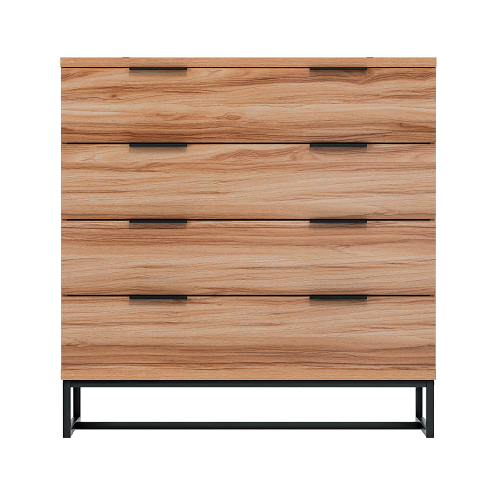 Marlook 4 Chest of Drawers Cabinet Dresser Table Tallboy Storage Bedroom Rust Oak