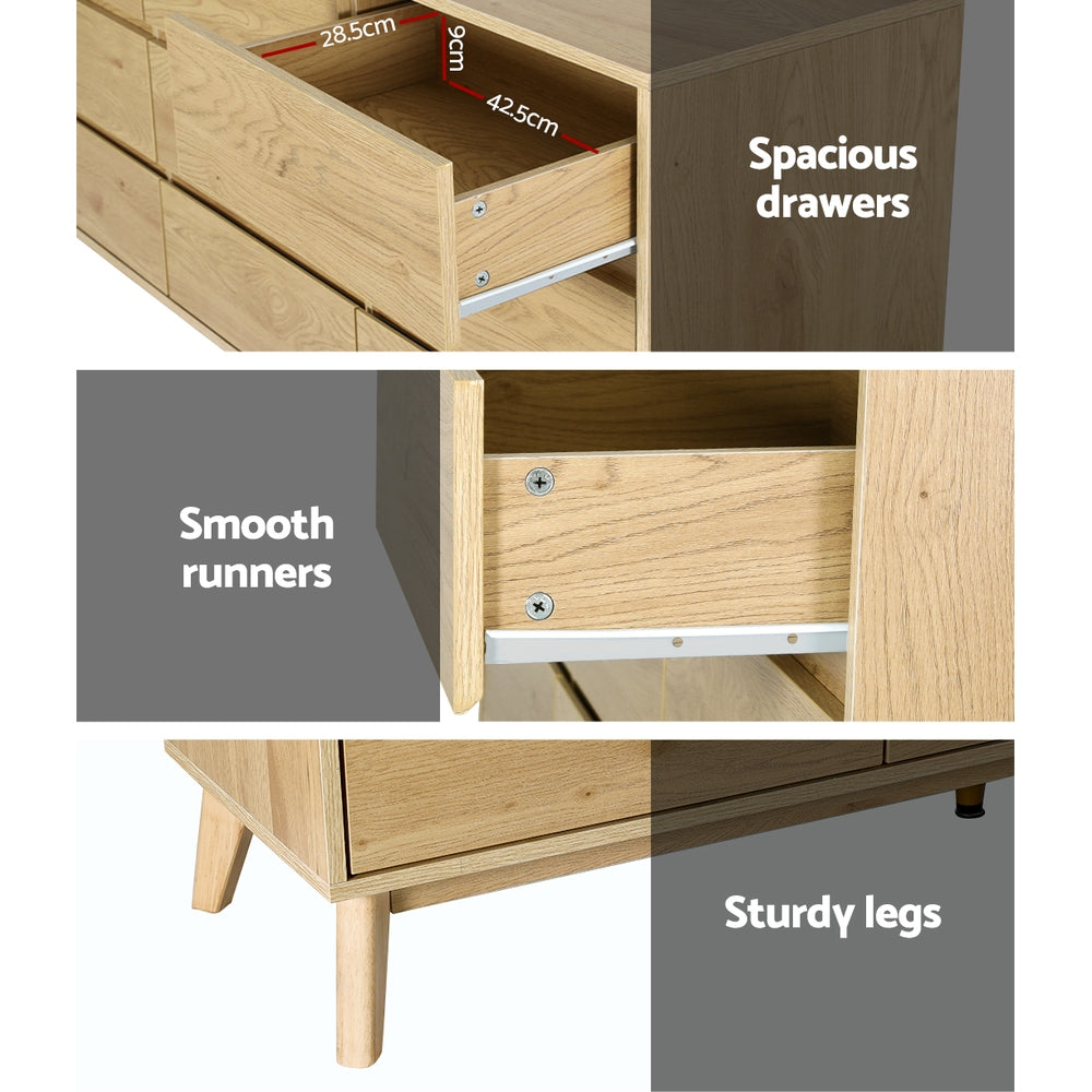 Marlook 9 Chest of Drawers Tallboy Cabinet - XAVI Pine