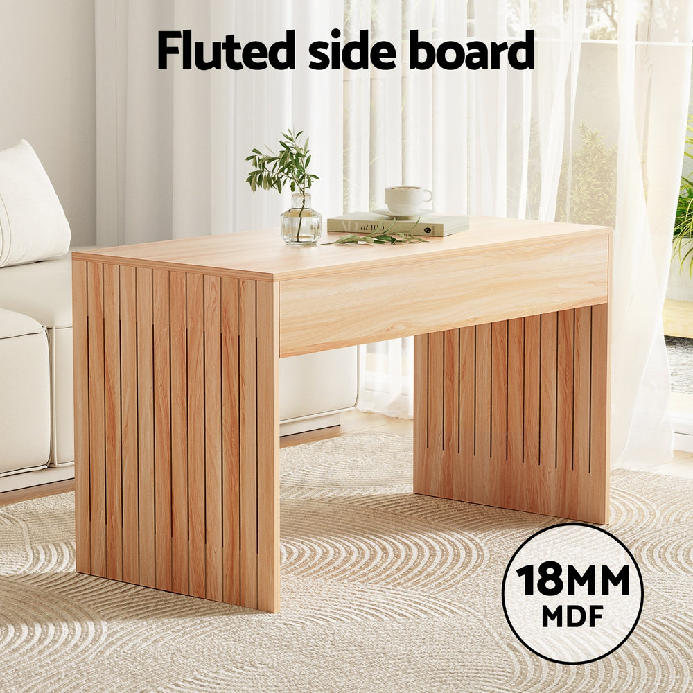 Marlook Coffee Table Rectangle Fluted Side 100CM
