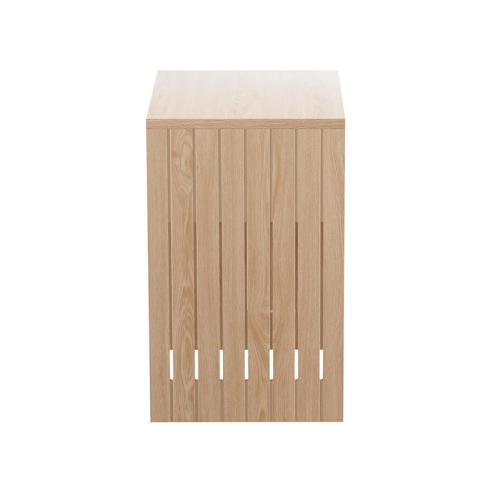 Marlook Coffee Table Storage Shelf Fluted Side Pine