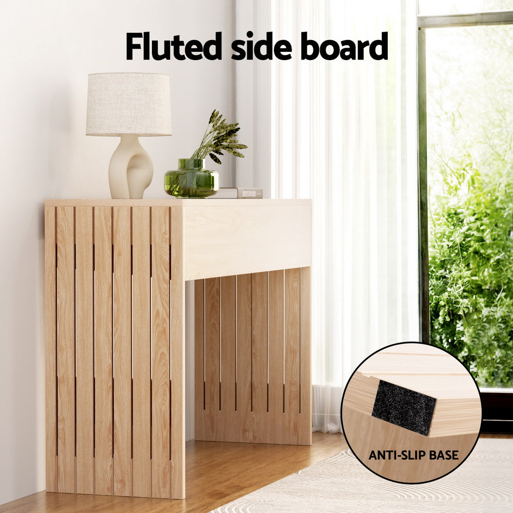 Marlook Console Table Hallway Fluted 120CM Pine