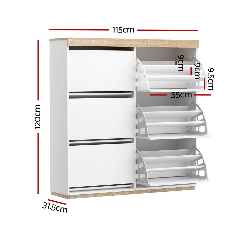 Marlook Shoe Rack Cabinet 3-Tier 45 Pairs White