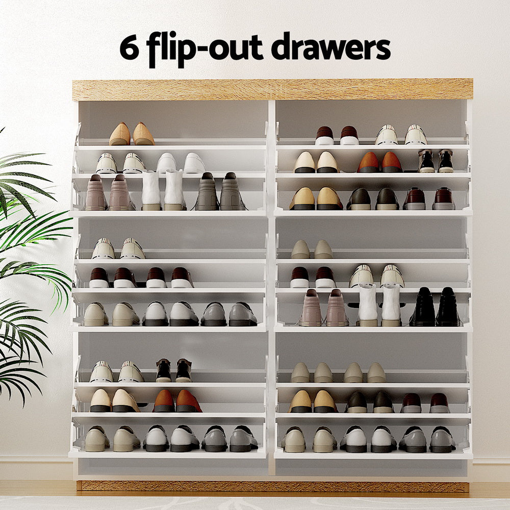 Marlook Shoe Rack Cabinet 3-Tier 45 Pairs White