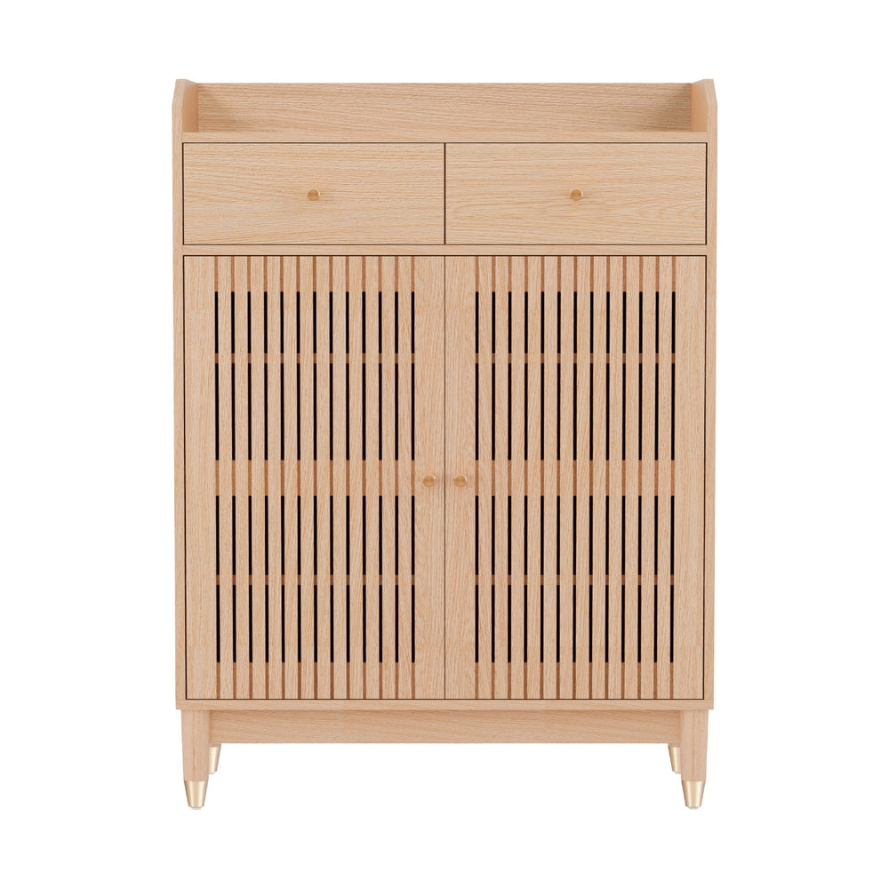 Marlook Shoe Rack Cabinet 4-Tier 16 Pairs Pine