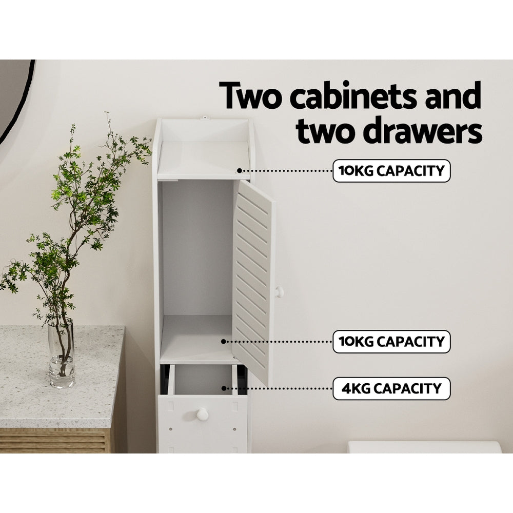 Marlook Bathroom Toilet Storage Cabinet Laundry Tallboy Cupboard Slim Corner