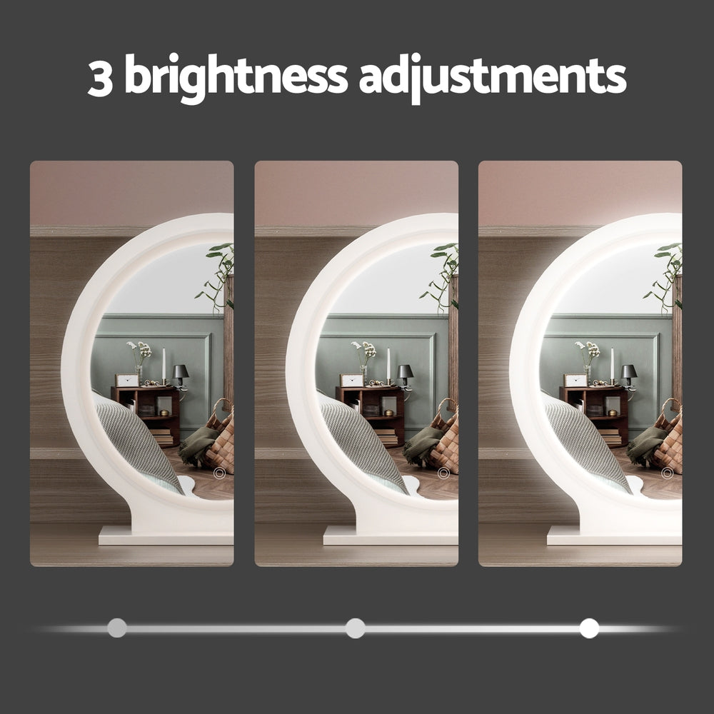 Marlook Dressing Table Set Stool LED Mirror Pine