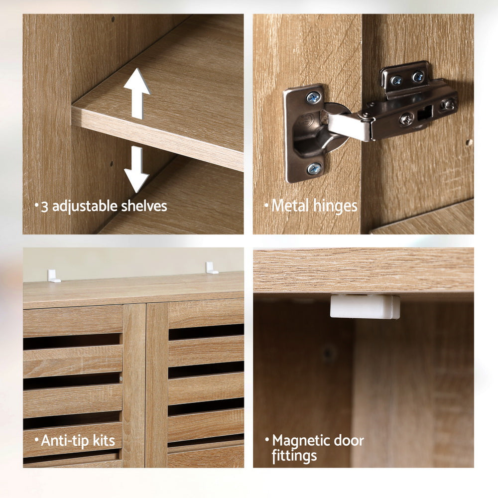 Marlook Shoe Rack Cabinet 30 Pairs Adjustable Shelf