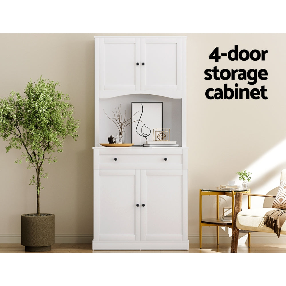 Marlook Buffet Sideboard Cabinet Cupboard Pantry Storage Shelves Hutch White