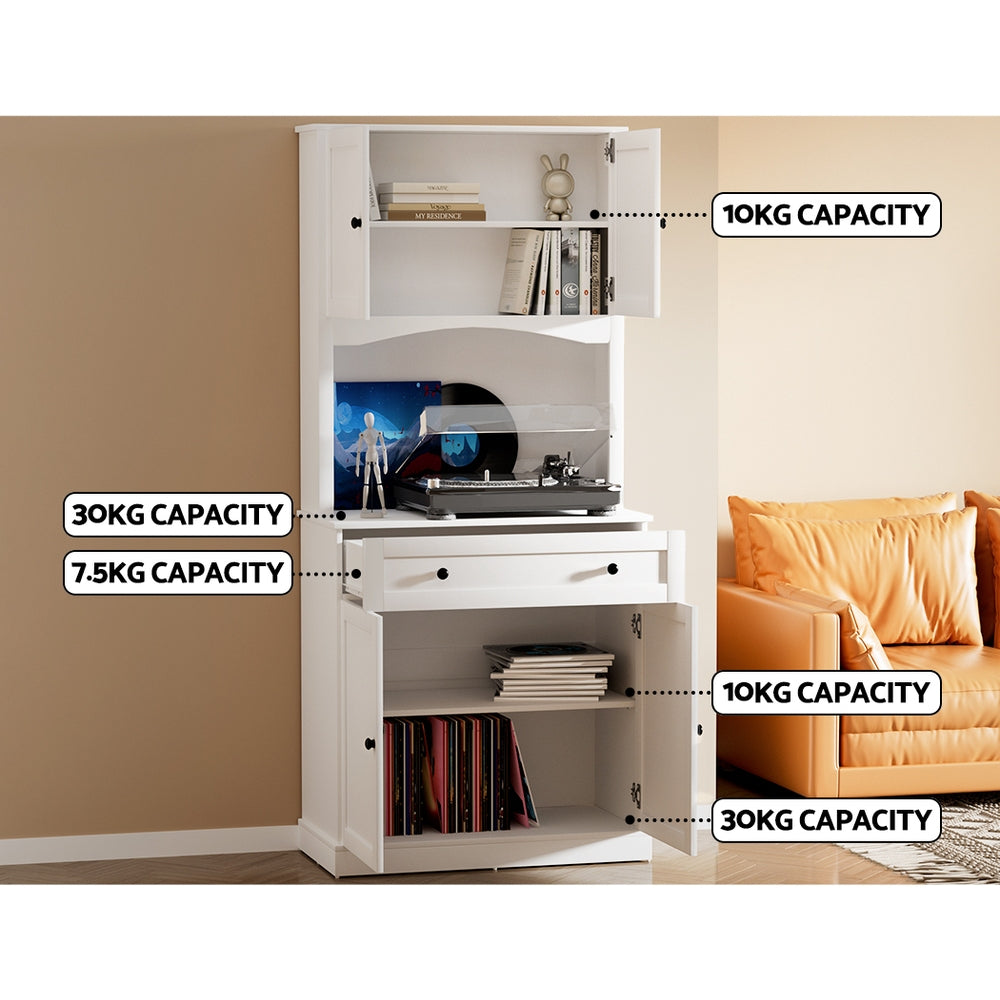 Marlook Buffet Sideboard Cabinet Cupboard Pantry Storage Shelves Hutch White