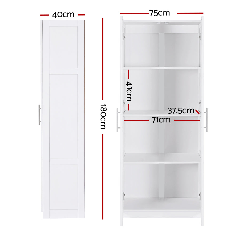Marlook 2 Door Buffet Sideboard Cupboard Cabinet Pantry White