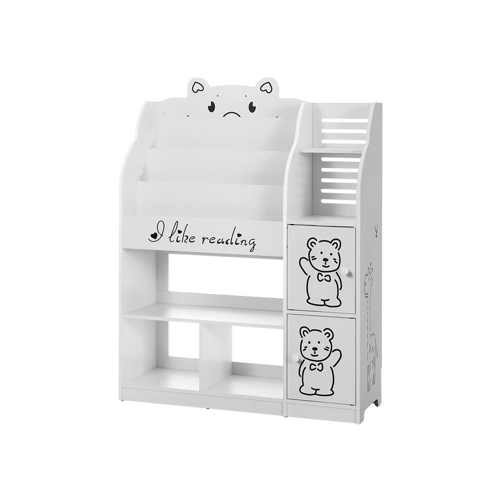 Marlook 4 Tiers Kids Bookshelf Storage Children Bookcase Toy Organiser Display
