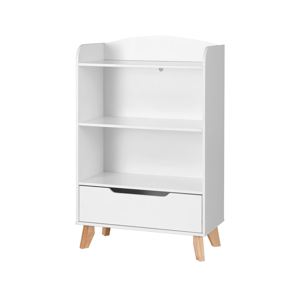 Marlook Kids Bookshelf 3 Tiers Storage Children Bookcase Toys Organiser Drawer