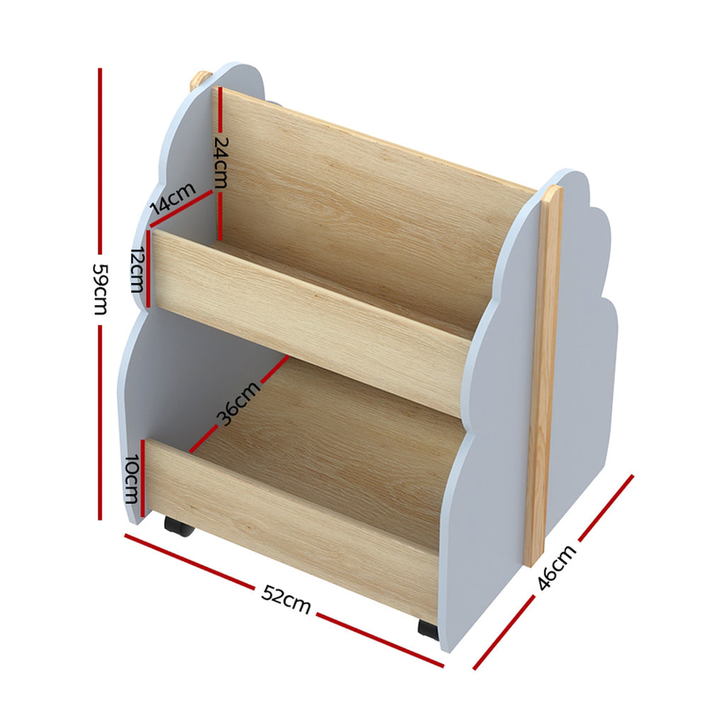 Marlook Kids Toy Box Bookshelf Storage Bookcase Organiser Display Shelf