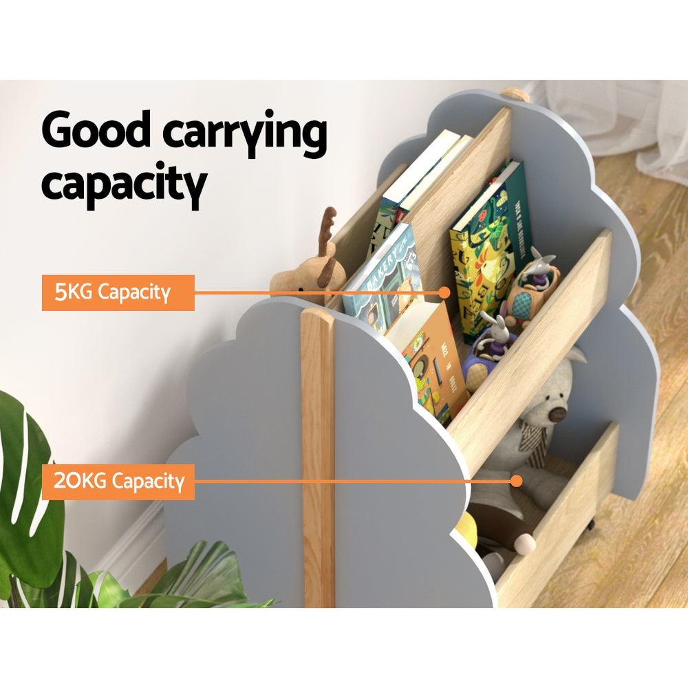 Marlook Kids Toy Box Bookshelf Storage Bookcase Organiser Display Shelf