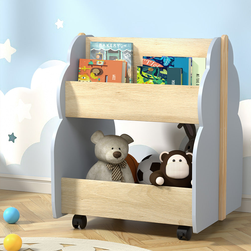 Marlook Kids Toy Box Bookshelf Storage Bookcase Organiser Display Shelf