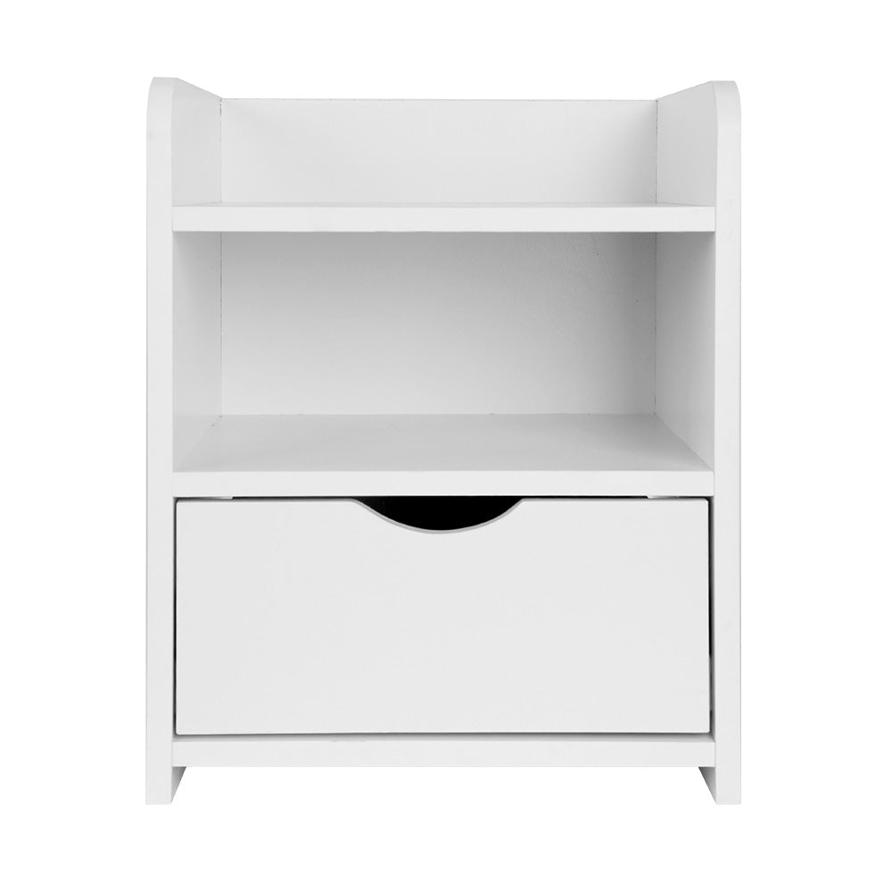 Marlook Bedside Table 1 Drawer with Shelf - FARA White