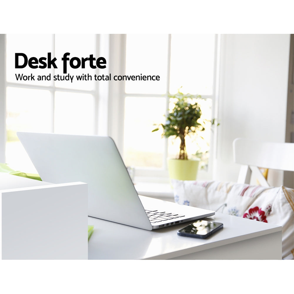 Marlook Computer Desk Shelf Drawer Cabinet White 100CM